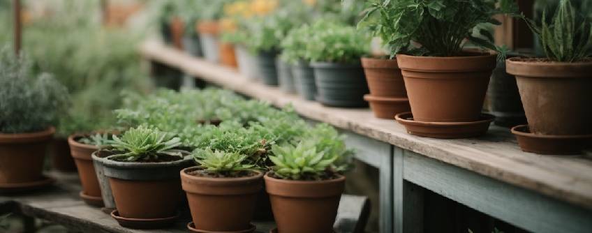  Plantes vivaces colorées résistant au gel dans des pots protecteurs sur un balcon en hiver.
