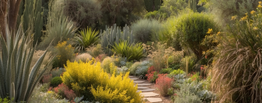 senecio dans une plantation de jardin paysagé